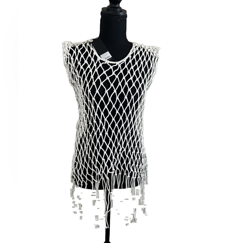 NWT HAND KNOTTED FRINGE CASTAWAY TANK TOP
